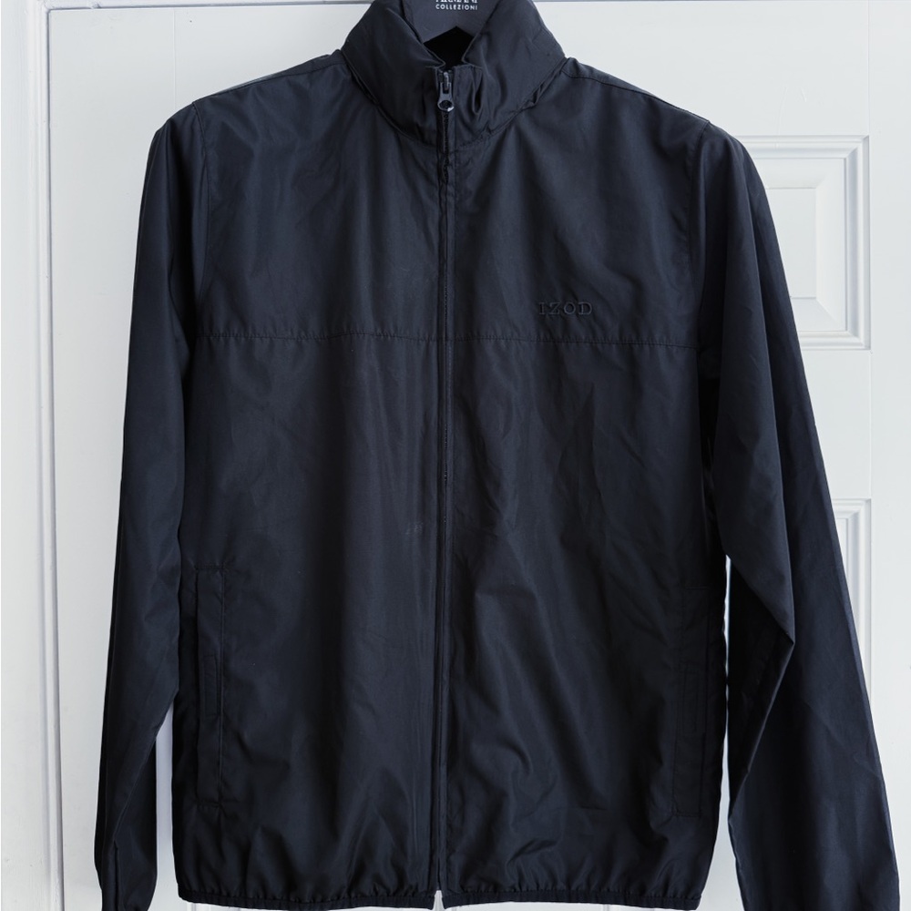 Black izod Windbreaker golf Jacket